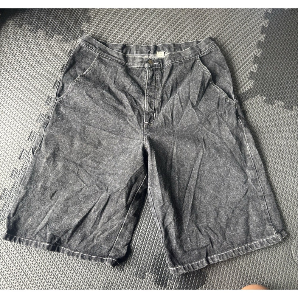 Polo RL Black Denim Y2K Baggy Jean Shorts